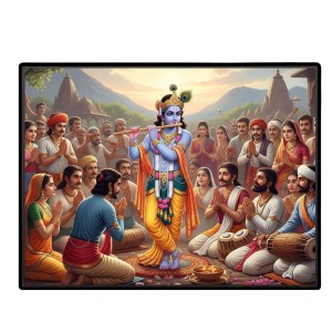 Lord Krishna Laminated Photo - 7x9 Inches, Divine Blessings For Home & Office And Temple Decoration (F16064) Lord Krishna Laminated Photo - 7x9 Inches, Divine Blessings For Home & Office And Temple Decoration (F16064)