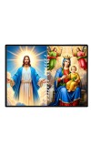 Jesus Blessed Virgin Mary Laminated Photo - 11x13 Inches, Divine Blessings For Home & Office And Temple Decoration (F16239)