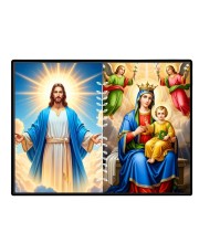 Jesus Blessed Virgin Mary Laminated Photo - 11x13 Inches, Divine Blessings For Home & Office And Temple Decoration (F16239)