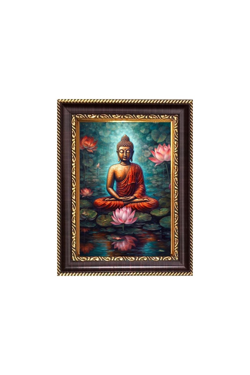 Gaitam Buddha Digital Print Photo 10.7x12.7 inches - Vibrant Religious Wall Art for Home or Office Decor.