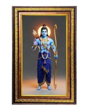Lord Rama Digital Golden Balck Color Photo Frame | Hindu Religious Wall Decor | 10x16 Inches - Inspirational Wall Art For Office, Home Decor - Ideal Spiritual Gift (F16852)