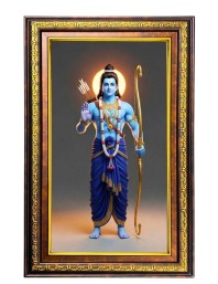 Lord Rama Digital Golden Balck Color Photo Frame | Hindu Religious Wall Decor | 16x22 Inches - Inspirational Wall Art For Office, Home Decor - Ideal Spiritual Gift (F16852)