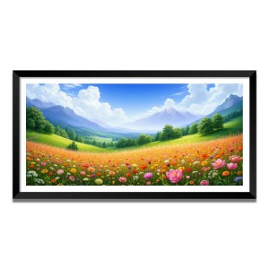 Nature Landscape Floating Frame Scenery Digital Print - (I5760) - 18x36 inch Modern Nature Wall Art for Living Room, Bedroom, Office, Hotels, Drawing Room