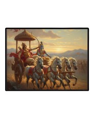Lord Krishna Laminated Photo - 9x11 Inches, Divine Blessings For Home & Office And Temple Decoration (F16074)