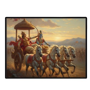 Lord Krishna Laminated Photo - 9x11 Inches, Divine Blessings For Home & Office And Temple Decoration (F16074)