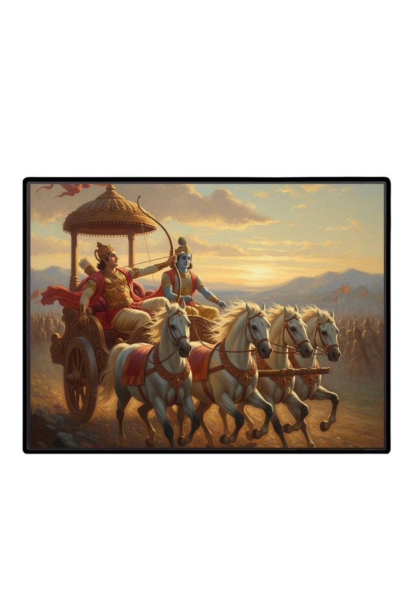 Lord Krishna Laminated Photo - 9x11 Inches, Divine Blessings For Home & Office And Temple Decoration (F16074)