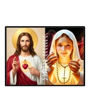 Jesus Christ - Our Lady Of Rosary Laminated Photo - 5x7 Inches, Divine Blessings For Home & Office And Temple Decoration (F16281)
