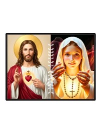 Jesus Christ - Our Lady Of Rosary Laminated Photo - 13x15 Inches, Divine Blessings For Home & Office And Temple Decoration (F16281)