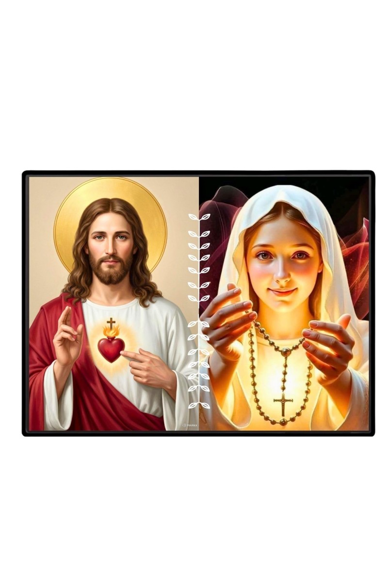 Jesus Christ - Our Lady Of Rosary Laminated Photo - 11x13 Inches, Divine Blessings For Home & Office And Temple Decoration (F16281)