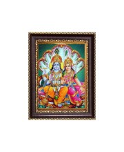 Sri Lakshmi Narayana Digital Print Photo 6.7x8.7 inches - Vibrant Religious Wall Art for Home, Office and Temple Decor.
