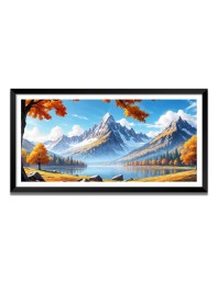 Nature Landscape Floating Frame Scenery Digital Print - (I5648) - 12x24 inch Modern Nature Wall Art for Living Room, Bedroom, Office, Hotels, Drawing Room