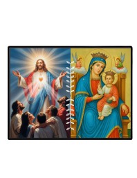 Jesus Lady Of Velankanni Laminated Photo - 9x11 Inches, Divine Blessings For Home & Office And Temple Decoration (F16208)