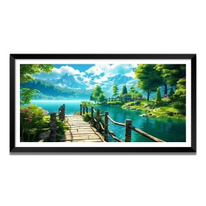 Nature Landscape Floating Frame Scenery Digital Print - (I5754) - 24x36 inch Modern Nature Wall Art for Living Room, Bedroom, Office, Hotels, Drawing Room