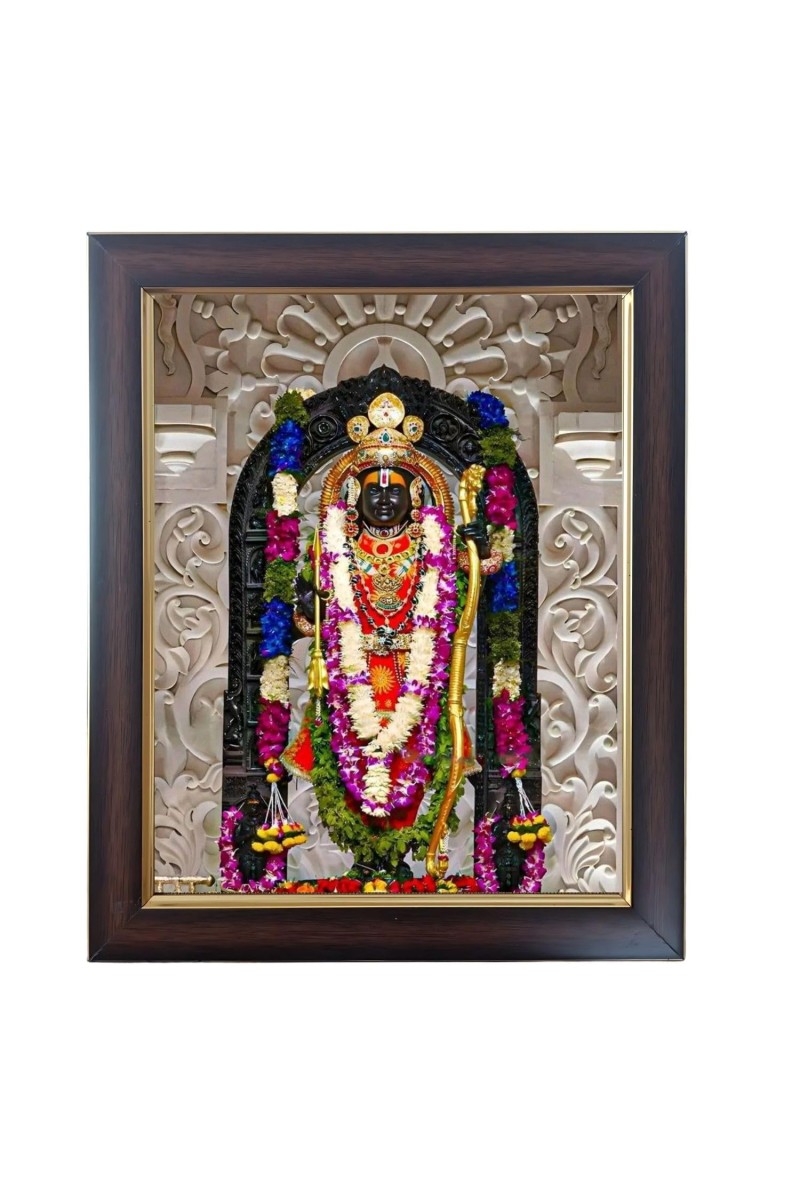 Hitech Sales Sri Ram Mandir | Sri Ram Lalla Ayodhya Dham Photo Frame for Pooja Room, Temple Decor, Home Decoration and Gift