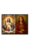 Jesus And Immaculate Heart Of Mary Laminated Photo - 5x7 Inches, Divine Blessings For Home & Office And Temple Decoration (F16191)
