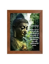 Buddha & Famous Quote Brown Frame, 16x20InchesInspirational Wall Art for Office, Home DecorIdeal Spiritual Gift