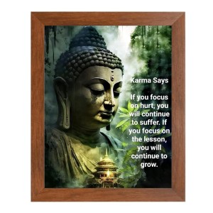 Buddha & Famous Quote Brown Frame, 16x20InchesInspirational Wall Art for Office, Home DecorIdeal Spiritual Gift
