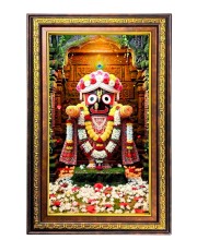 Lord Jagannath Digital Golden Balck Color Photo Frame | Hindu Religious Wall Decor | 10x16 Inches - Inspirational Wall Art For Office, Home Decor - Ideal Spiritual Gift (F16689)