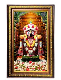 Lord Jagannath Digital Golden Balck Color Photo Frame | Hindu Religious Wall Decor | 10x16 Inches - Inspirational Wall Art For Office, Home Decor - Ideal Spiritual Gift (F16689)