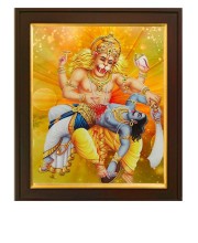 HI Tech Sales Narasimha Beautiful Sparkle Print Painting Photo Frame (10 x 12 Inch)