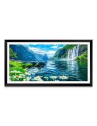 Nature Landscape Floating Frame Scenery Digital Print - (I5711) - 18x36 inch Modern Nature Wall Art for Living Room, Bedroom, Office, Hotels, Drawing Room