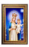 Mary And Jesus Digital Golden Balck Color Photo Frame | Hindu Religious Wall Decor | 10x16 Inches - Inspirational Wall Art For Office, Home Decor - Ideal Spiritual Gift (F16770)