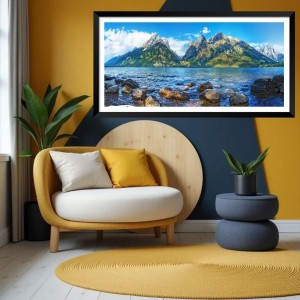 Nature Landscape Floating Frame Scenery Digital Print - (I5831) - 24x36 inch Modern Nature Wall Art for Living Room, Bedroom, Office, Hotels, Drawing Room