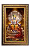 Lord Vishnu Digital Golden Balck Color Photo Frame | Hindu Religious Wall Decor | 18x24 Inches - Inspirational Wall Art For Office, Home Decor - Ideal Spiritual Gift (F16879)