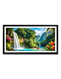 Nature Landscape Floating Frame Scenery Digital Print - (I5861) - 12x24 inch Modern Nature Wall Art for Living Room, Bedroom, Office, Hotels, Drawing Room
