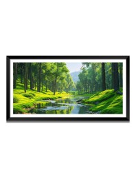Nature Landscape Floating Frame Scenery Digital Print - (I5692) - 12x24 inch Modern Nature Wall Art for Living Room, Bedroom, Office, Hotels, Drawing Room