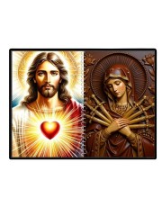 Jesus Christ - Our Lady Of Sorrows Laminated Photo - 11x13 Inches, Divine Blessings For Home & Office And Temple Decoration (F16348)