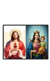 Jesus Christ - Mother Mary Laminated Photo - 11x13 Inches, Divine Blessings For Home & Office And Temple Decoration (F16411)