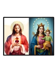 Jesus Christ - Mother Mary Laminated Photo - 13x15 Inches, Divine Blessings For Home & Office And Temple Decoration (F16411)