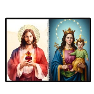 Jesus Christ-Mother Mary Laminated Photo - 7x9 Inches, Divine Blessings For Home & Office And Temple Decoration (F16411)