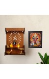 Hitech Sales Sri Lakshmi, Ganesh, Saraswati Photo Frame for Pooja Room, Temple Decor, Home Decoration and Gift (Wall and Tabletop, Rectangular, Printed Photo, 12 x 14 inches Frame, Brown)