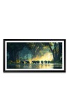 Nature Landscape Floating Frame Scenery Digital Print - (I5561) - 12x24 inch Modern Nature Wall Art for Living Room, Bedroom, Office, Hotels, Drawing Room