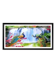 Nature Landscape Floating Frame Scenery Digital Print - (I5906) - 12x24 inch Modern Nature Wall Art for Living Room, Bedroom, Office, Hotels, Drawing Room