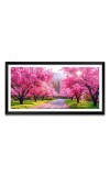 Nature Landscape Floating Frame Scenery Digital Print - (I5837) - 24x48 inch Modern Nature Wall Art for Living Room, Bedroom, Office, Hotels, Drawing Room