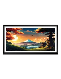 Nature Landscape Floating Frame Scenery Digital Print - (I5677) - 24x36 inch Modern Nature Wall Art for Living Room, Bedroom, Office, Hotels, Drawing Room