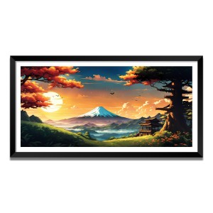 Nature Landscape Floating Frame Scenery Digital Print - (I5677) - 24x36 inch Modern Nature Wall Art for Living Room, Bedroom, Office, Hotels, Drawing Room