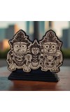 HiTechMart Wooden Jagannath Balabhadra Subhadra Idol on Stand – Handcrafted Decorative Statue for Car Dashboard, Home Mandir & Office Table – Spiritual Hindu Gift & Temple Decor