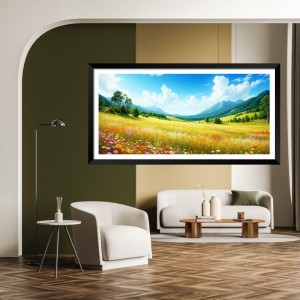 Nature Landscape Floating Frame Scenery Digital Print - (I5688) - 24x36 inch Modern Nature Wall Art for Living Room, Bedroom, Office, Hotels, Drawing Room