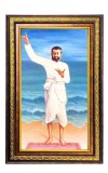 Ramakrishna Paramahamsa Digital Golden Balck Color Photo Frame | Hindu Religious Wall Decor | 18x24 Inches - Inspirational Wall Art For Office, Home Decor - Ideal Spiritual Gift (F16945)