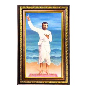 Ramakrishna Paramahamsa Digital Golden Balck Color Photo Frame | Hindu Religious Wall Decor | 18x24 Inches - Inspirational Wall Art For Office, Home Decor - Ideal Spiritual Gift (F16945)