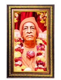 Bhaktivedanta Swami Prabhupada Digital Golden Balck Color Photo Frame | Hindu Religious Wall Decor | 12x18 Inches - Inspirational Wall Art For Office, Home Decor - Ideal Spiritual Gift (F16773)