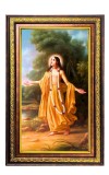 Sri Chaitanya Mahaprabhu Digital Golden Balck Color Photo Frame | Hindu Religious Wall Decor | 18x24 Inches - Inspirational Wall Art For Office, Home Decor - Ideal Spiritual Gift (F16781)
