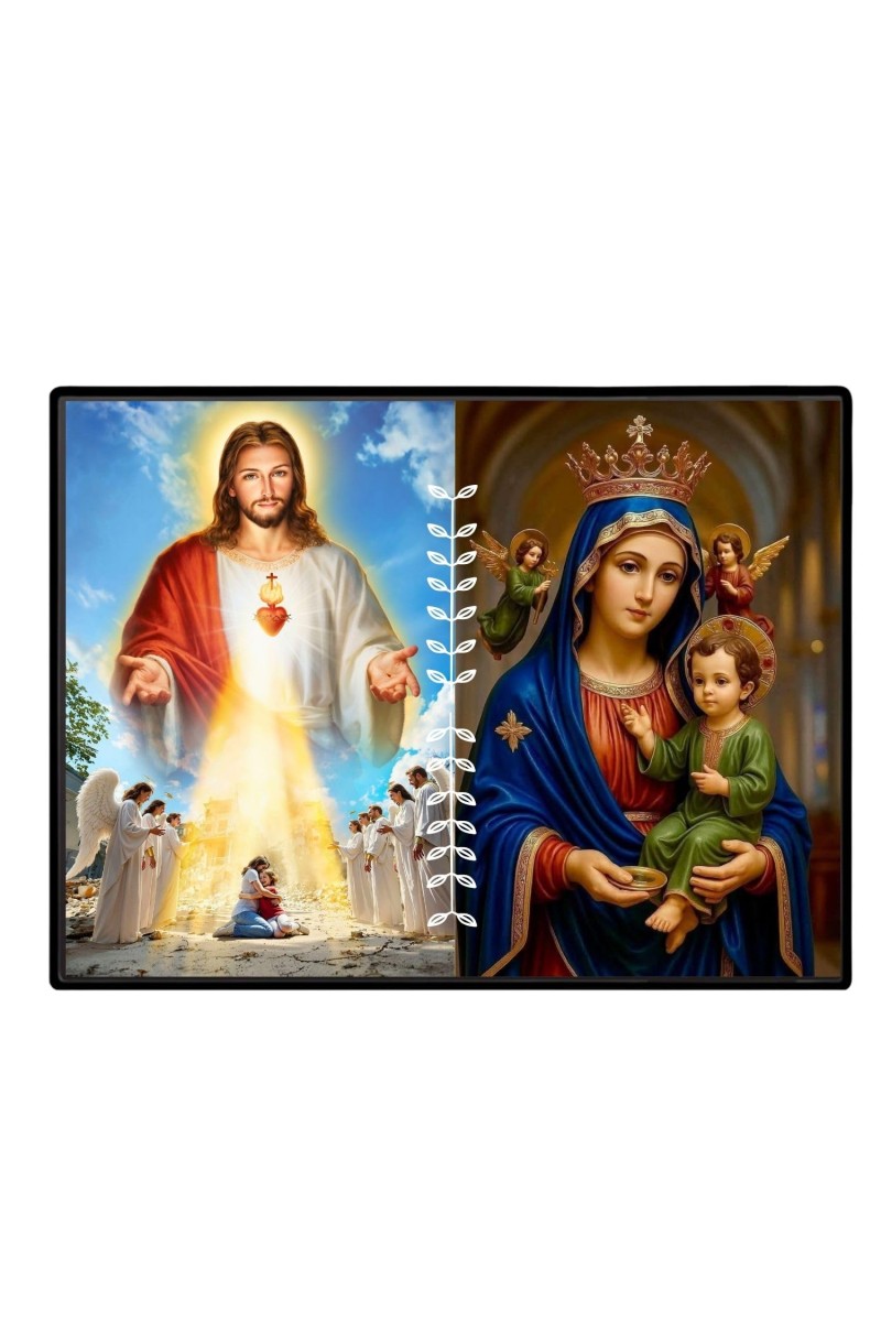 Jesus Lady Of FatimaLaminated Photo - 11x13 Inches, Divine Blessings For Home & Office And Temple Decoration (F16228)