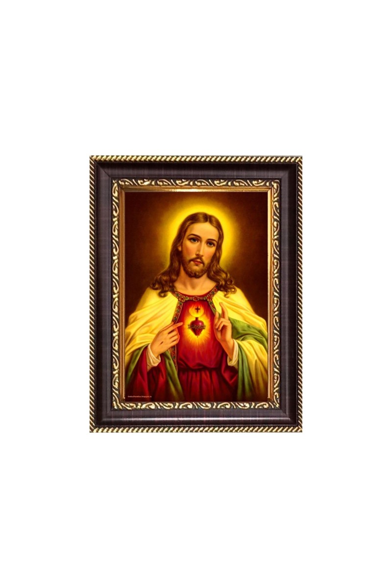 Jishu Christa Jesus Digital Print Photo 8.7x10.7 inches - Vibrant Religious Wall Art for Home or Office Decor.