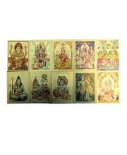 Golden foil Goddess Photo/set of 10 – Decorative Glass Wall Art for Home Entrance, Door, Home Temple Pooja Room Decor – Spiritual Wall Art
