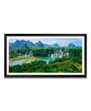 Nature Landscape Floating Frame Scenery Digital Print - (I5539) - 12x24 inch Modern Nature Wall Art for Living Room, Bedroom, Office, Hotels, Drawing Room